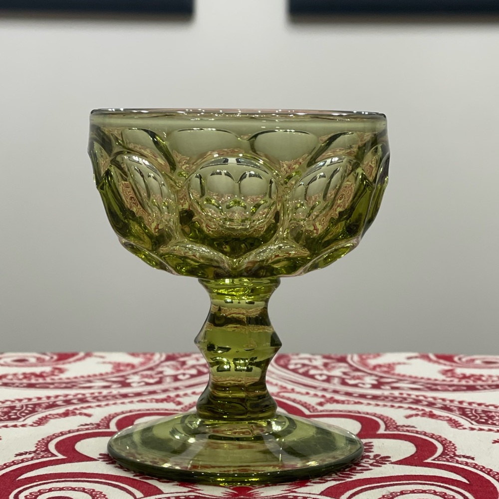 ▪️6 Vintage Imperial Glass Provincial Green Dot▪️